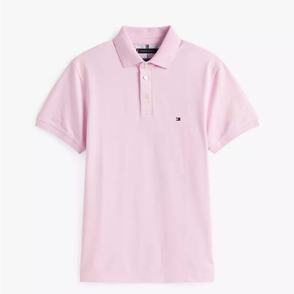 TOMMY HILFIGER Men's Pink Polo Shirt XXL, Regular Fit Short Sleeveless. - Picture 2 of 9